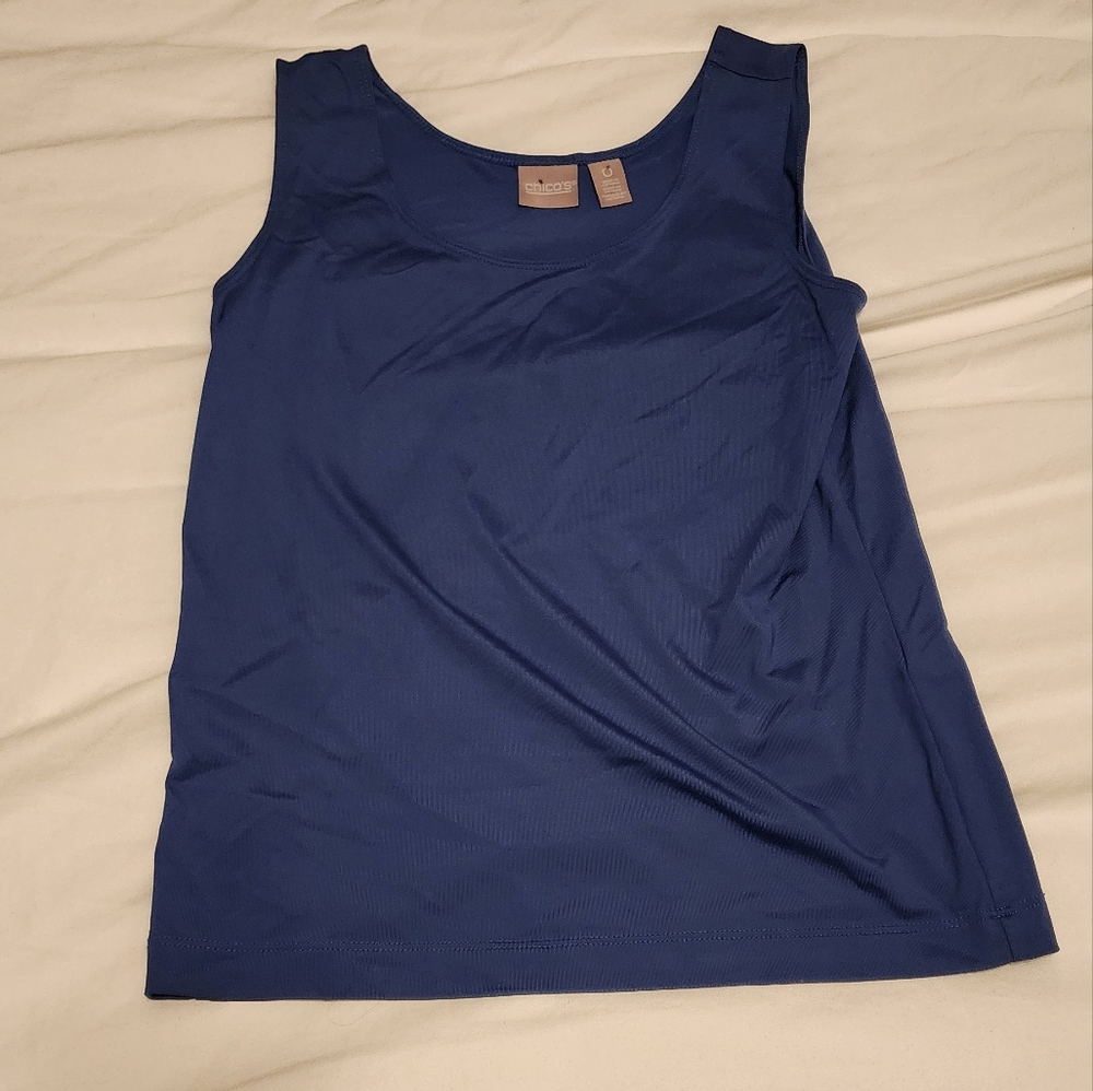 Blue chicos tank size 0